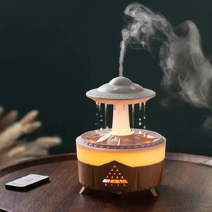 White Rain Cloud Humidifier and LED Aroma Diffuser by eprolo, 350ml capacity, ideal for adding moisture and aroma to rooms.