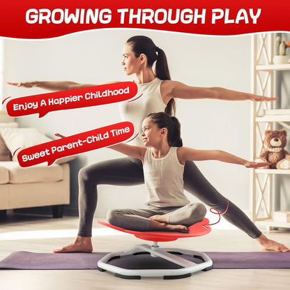HOMCOM 360° Sit and Spin Sensory Swivel Seat for kids, vibrant wobble spinning toy chair with colorful design and sturdy base.