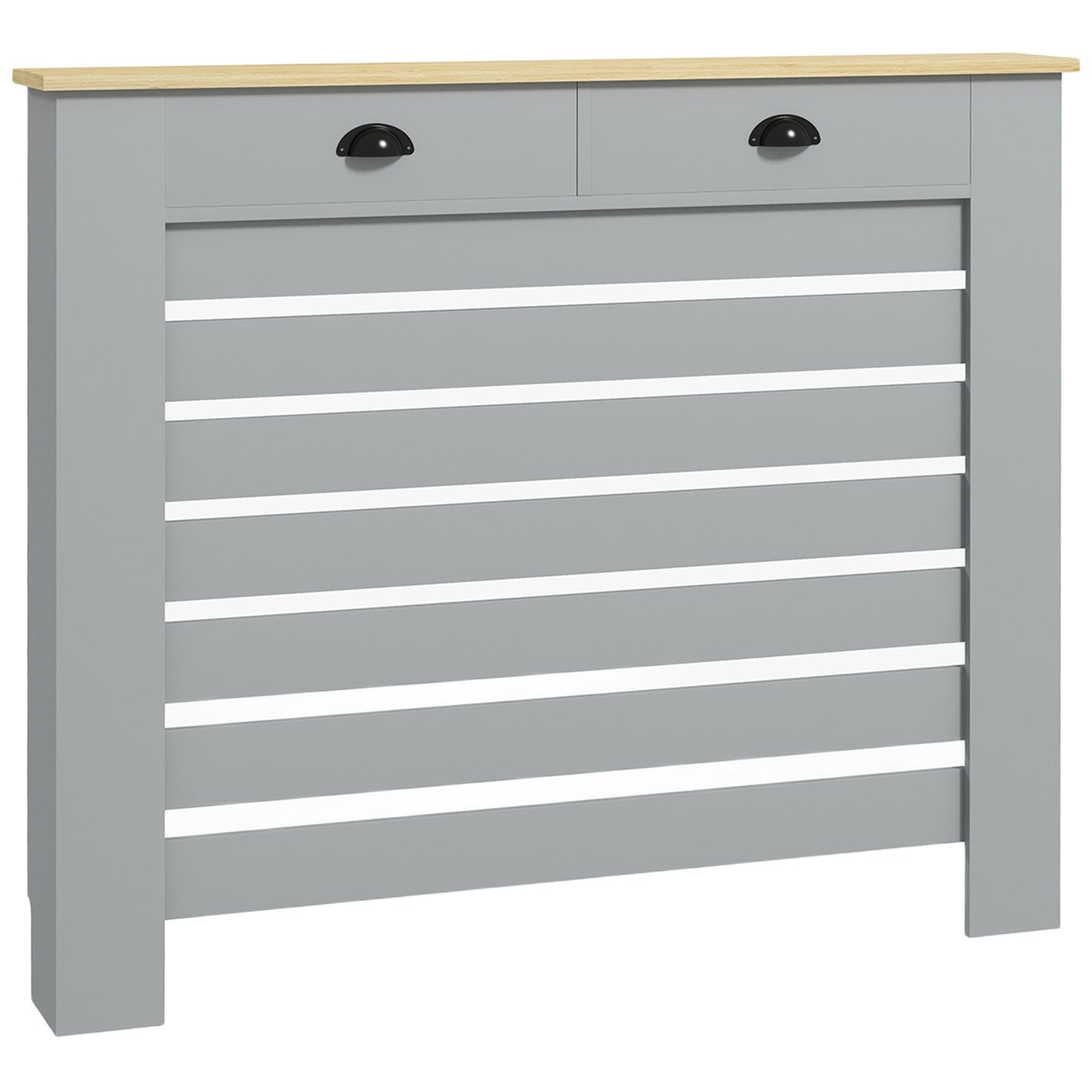 95.5H X 111Wcm Radiator Cover, With Drawer - Grey