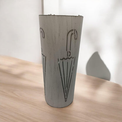 Cream metal umbrella stand, 49cm tall, with a sleek design and sturdy construction by MSL.