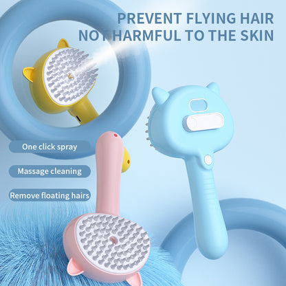 Rechargeable Pet Grooming Brush – Self-Cleaning Slicker with Mist