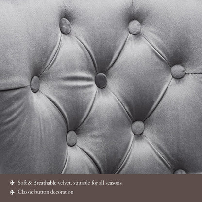 Velvet Dining Chairs Set – 2/4/6 Pcs with Oak Legs & Chrome Knocker