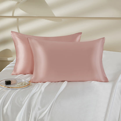 Homcom champagne-colored single Mulberry silk pillowcase with zipper, 22 M size, 51x66cm, soft and luxurious bedding accessory.
