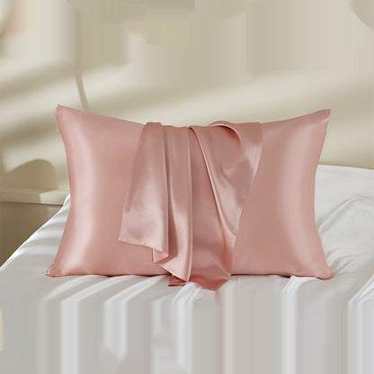 Champagne-colored HOMCOM single Mulberry silk pillowcase with zipper, 22 M size, 51x66cm, soft and luxurious bedding accessory