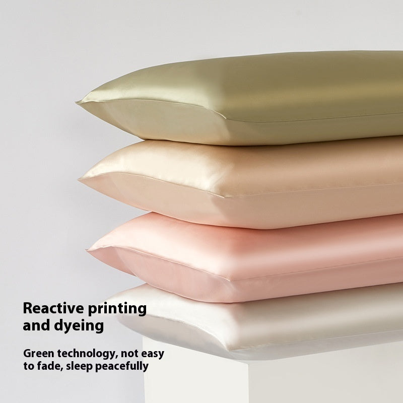 Homcom single champagne Mulberry silk pillowcase with zipper, 22 M size, 51x66cm, soft and luxurious bedding accessory.