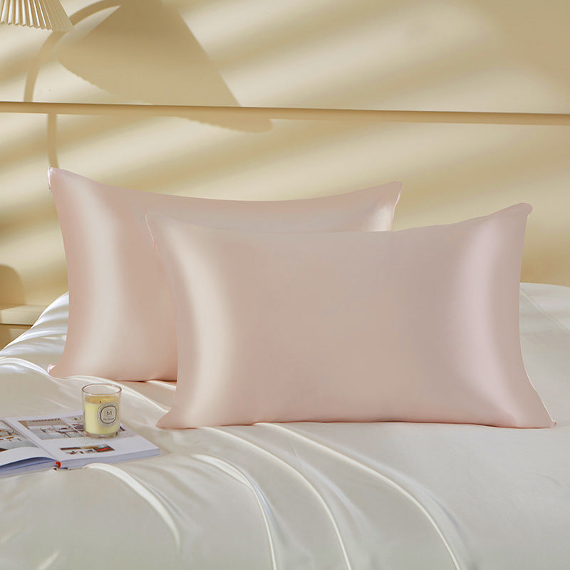 HOMCOM single Mulberry Silk pillowcase in champagne, 22 M size, with zipper, 51x66cm, soft and luxurious for comfortable sleep
