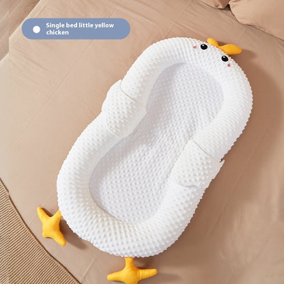 Homcom newborn baby suit in cute bear design, portable bionic bed with movable pressure for comfortable rest.