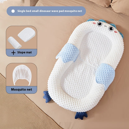 Homcom newborn baby suit with bionic bed, portable and movable pressure design, featuring a cute bear pattern for infants.