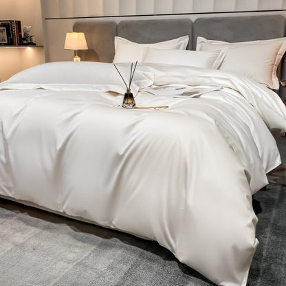 HOMCOM long-staple cotton four-piece bed sheet set with fitted sheet, flat sheet, and pillowcases in emperor gray for 0-sized beds.