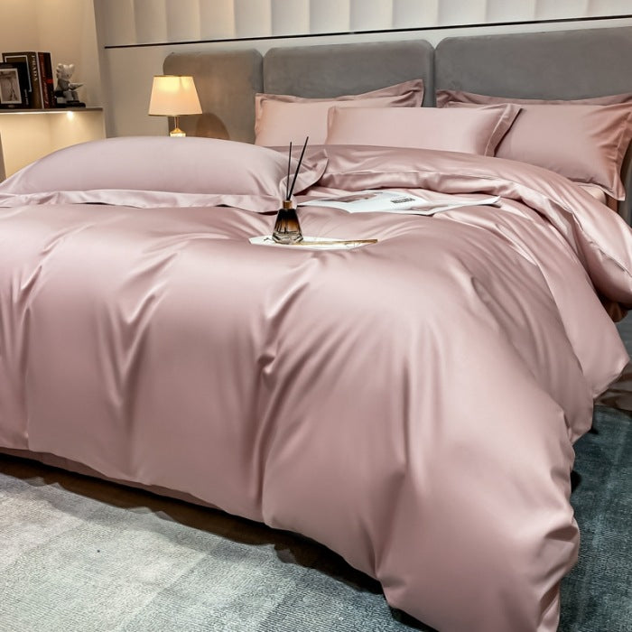 HOMCOM four-piece bed sheet set with fitted sheet and flat sheet in emperor gray, made of long-staple cotton, for 1-2 meter beds.