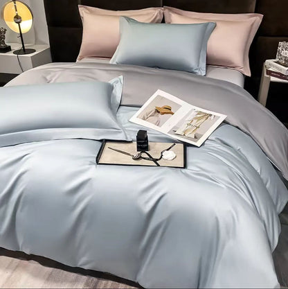 HOMCOM emperor gray long-staple cotton four-piece bed sheet set with fitted sheet and flat sheets for 1-2m bed.