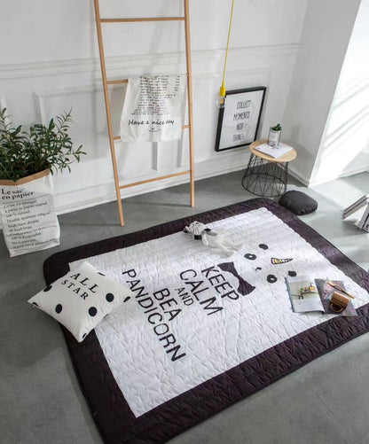 HOMCOM cartoon thickened children's folding baby living room carpet outdoor climbing mat with excavator design for kids.