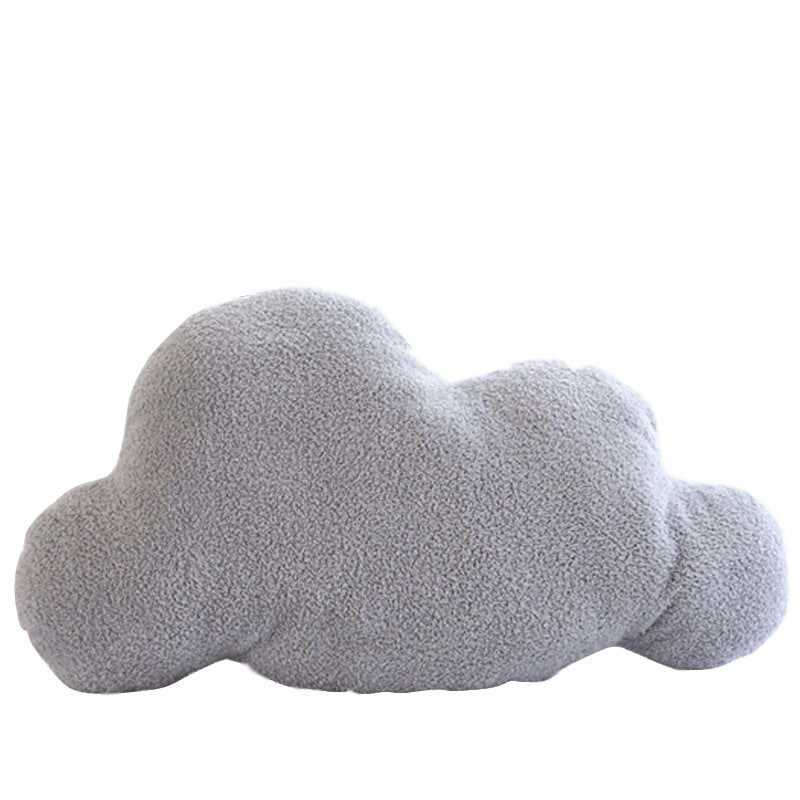 Gray and white cloud-shaped plush pillow cushion by HOMCOM, perfect for baby rooms, home decor, and birthday gifts.