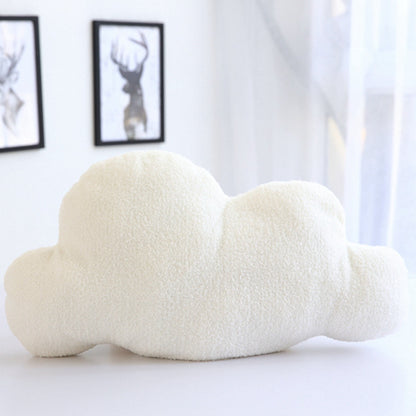 Gray and white cloud-shaped plush pillow cushion by HOMCOM, ideal for baby bedding, home decor, or as a gift for girls.