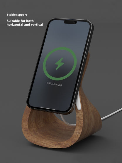 HOMCOM magnetic mobile phone wireless charging bracket with sleek design, holding a smartphone securely for easy wireless charging.