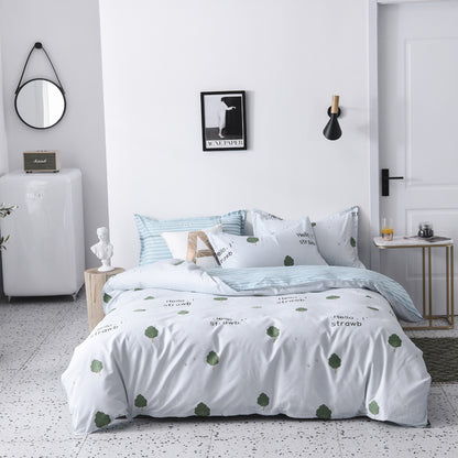 HOMCOM single bed quilt bedding set with heartbeat pattern in neutral colors, designed for a cozy bedroom decor.