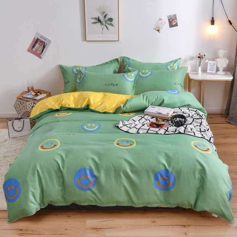 HOMCOM single bed quilt bedding set with heartbeat design, soft fabric, perfect for a cozy bedroom decor.