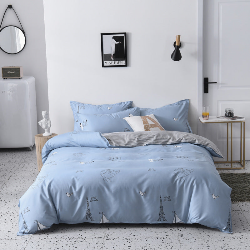 Homcom single bed quilt bedding set with a heartbeat pattern, featuring soft fabric and cozy design for a comfortable bedroom decor.