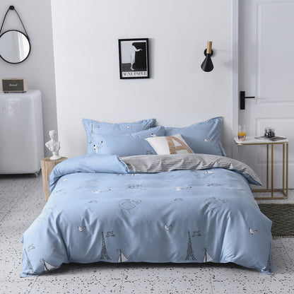 Homcom single bed quilt bedding set with a heartbeat pattern, featuring soft fabric and cozy design for a comfortable bedroom decor.