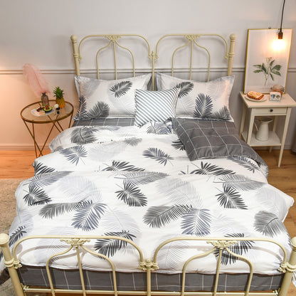 HOMCOM single bed quilt bedding set with a heartbeat pattern, featuring soft fabric and cozy design for a comfortable bedroom look.