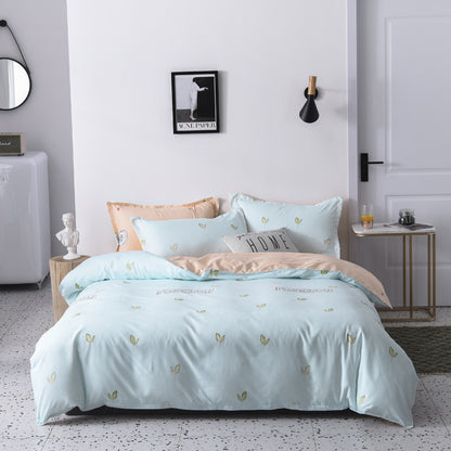 HOMCOM single bed quilt bedding set with a modern heartbeat design in soft fabric, perfect for a cozy bedroom.