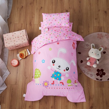 HOMCOM Pure Cotton Nap Children's Small Bedding Baby Bedding Kit with jungle lion design, 3-piece set, soft and comfortable.