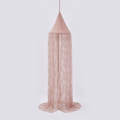 Pink HOMCOM summer crib lace mosquito net bed curtain for a game house or tent, providing protection and a cozy play area for babies.