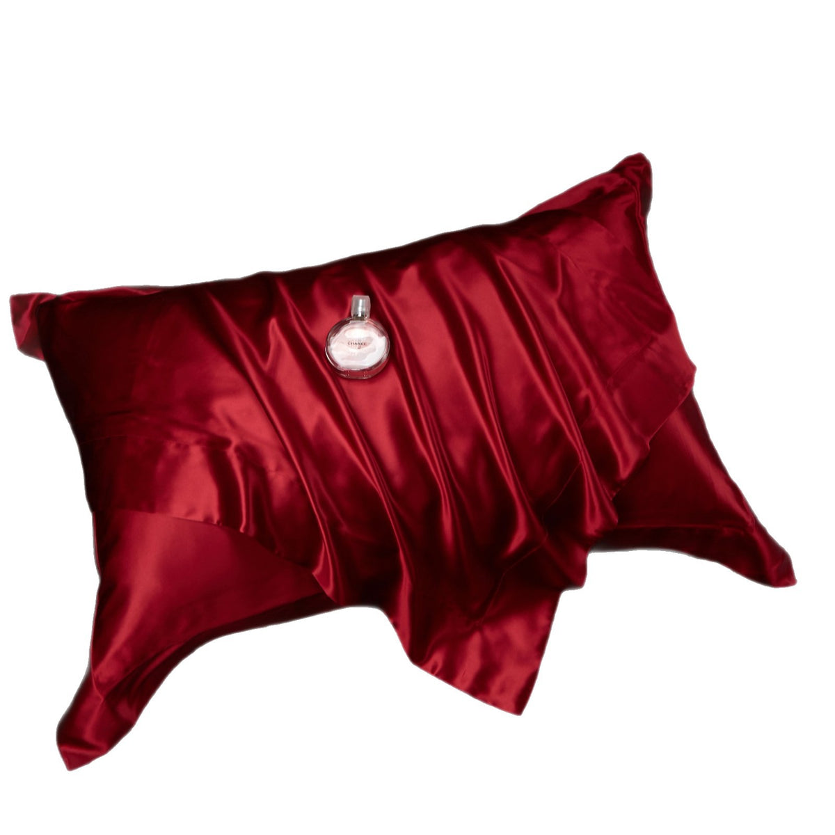 HOMCOM 19mm double-sided red silk pillowcase, 48x74cm, soft and smooth fabric for luxurious sleep comfort.