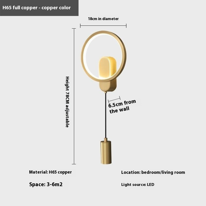 HOMCOM black and gold round wall lamp ideal for luxury bedroom bedside lighting, featuring sleek modern design.