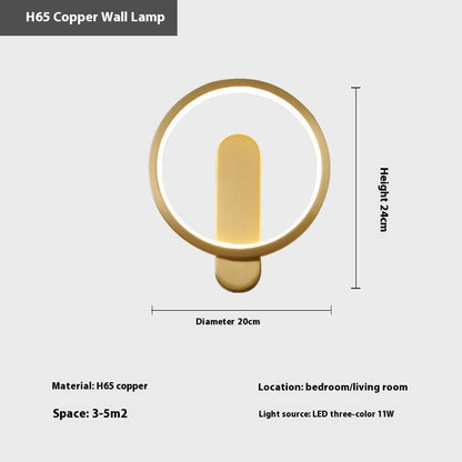 HOMCOM black and gold luxury wall lamp with round design, ideal for bedroom bedside lighting and modern decor accents.