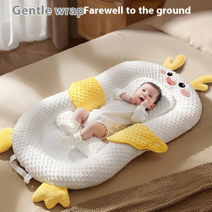 HOMCOM Bed In Bed Newborn Baby Sleeping Slope Mattress with supportive incline for safe infant sleep, shown in natural setting