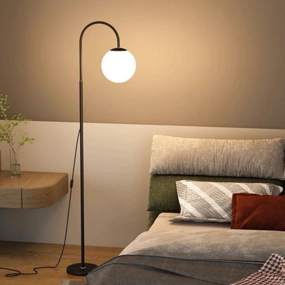 Modern black HOMCOM 3-color floor lamp with adjustable standing design for living room or bedroom lighting.