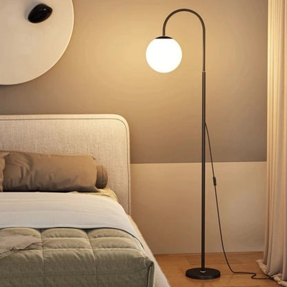 Modern black HOMCOM 3-color floor lamp with adjustable standing light for living room and bedroom reading and ambiance.