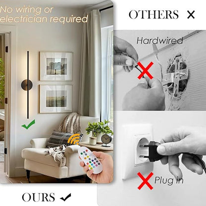 Dimmable LED wall light by HOMCOM, modern long strip sconce for indoor and outdoor use, with sleek design and adjustable brightness.