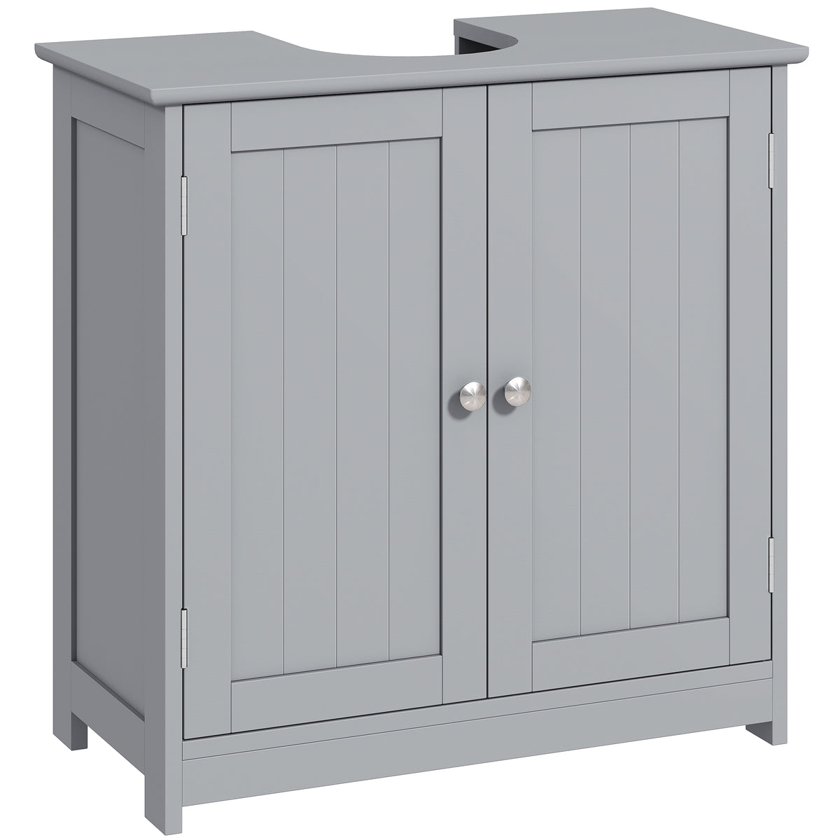 HOMCOM grey under sink bathroom cabinet with adjustable shelf, freestanding vanity storage unit for bathroom organization