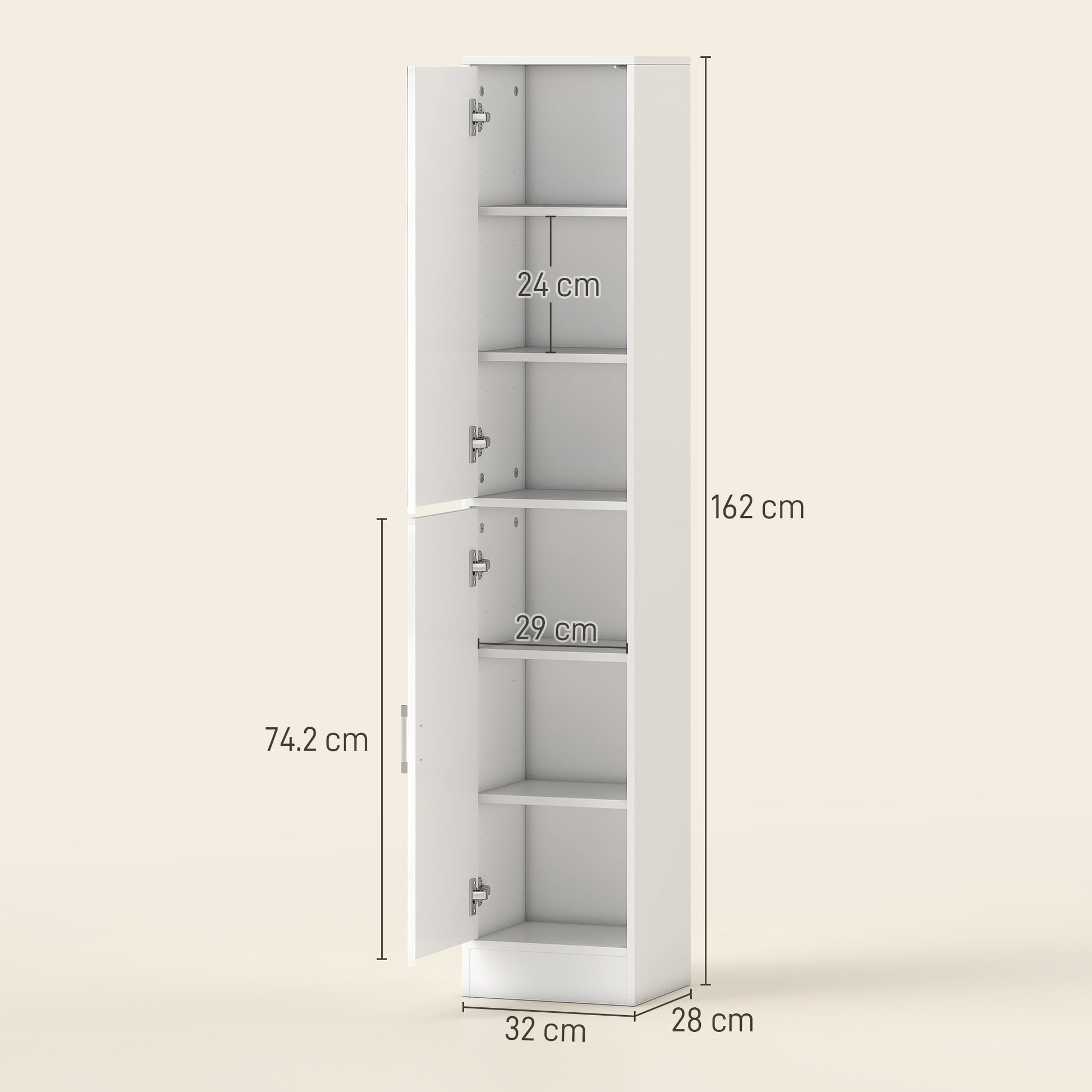 HOMCOM Kleankin tall bathroom cabinet in high gloss white with mirror and adjustable shelf for storage.