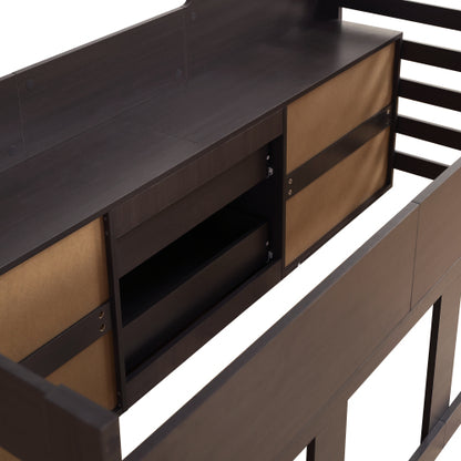 White HOMCOM wooden cabin mid sleeper bed frame with built-in drawers and shelf storage, suitable for 3ft single children's bedroom.