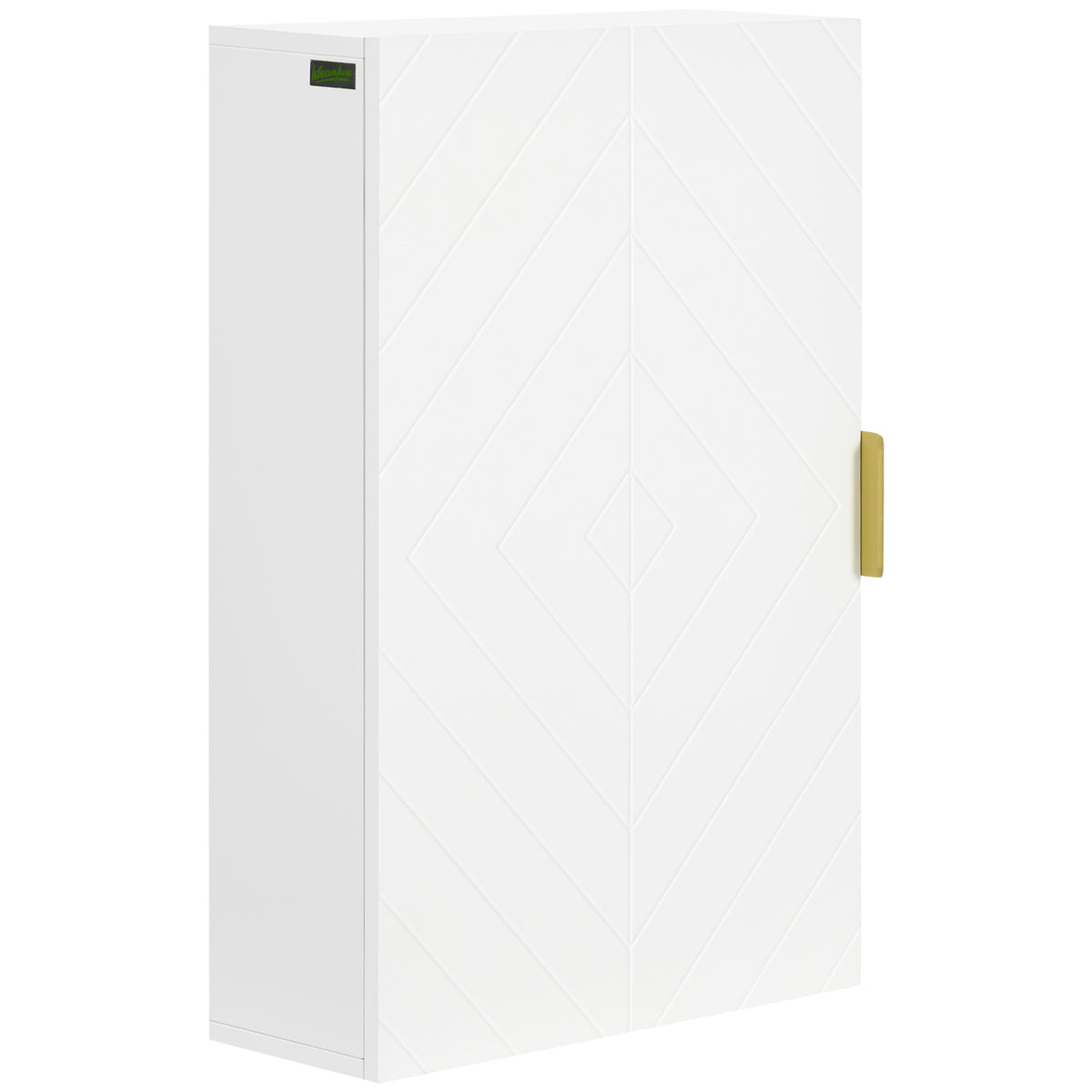White HOMCOM Kleankin bathroom wall cabinet over toilet with adjustable shelves for convenient storage space.