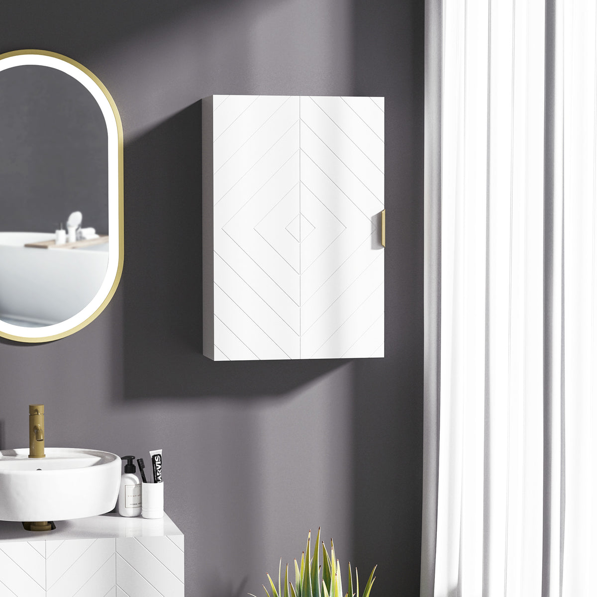 White HOMCOM Kleankin bathroom wall cabinet with over-toilet storage and adjustable shelves for organized bathroom space