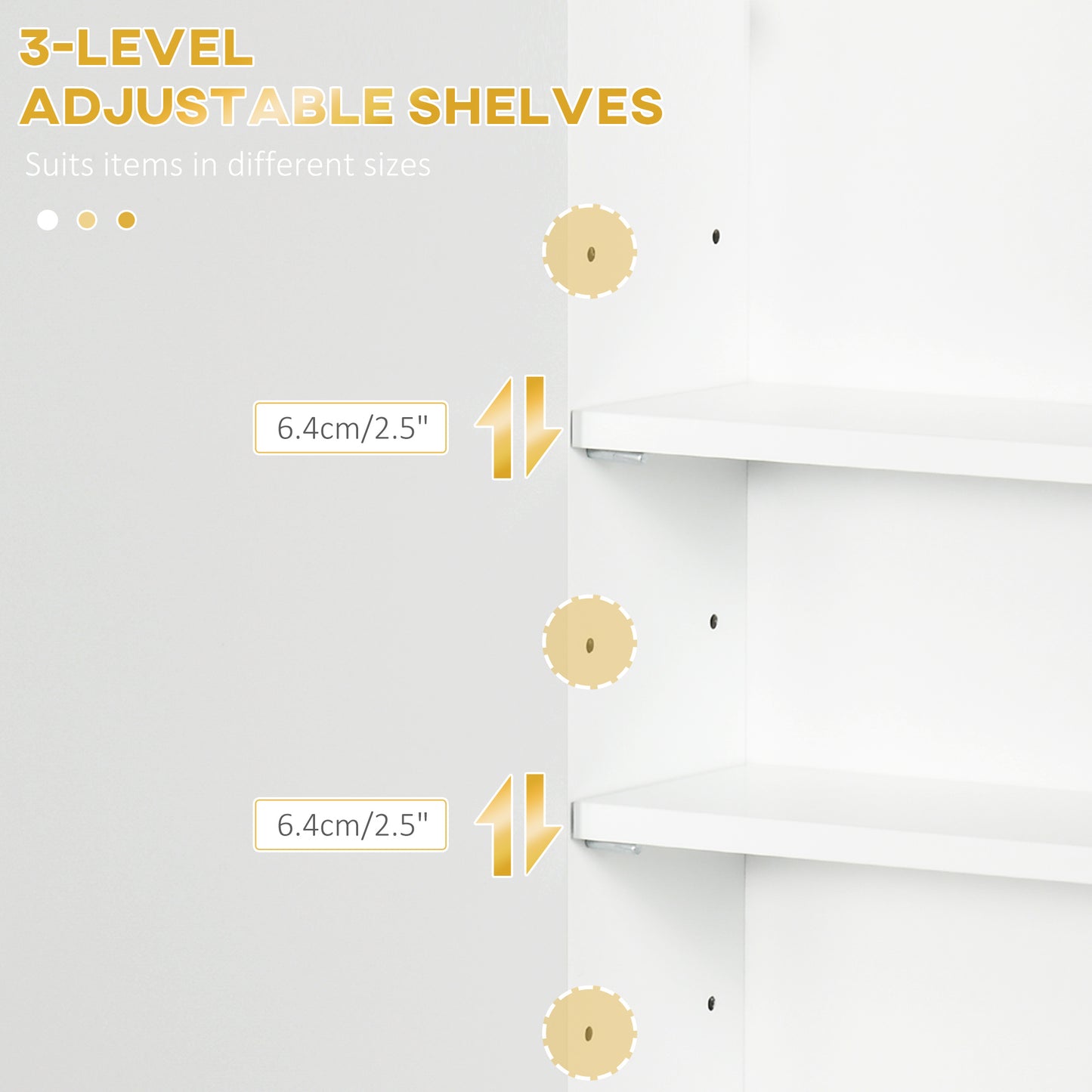 White HOMCOM Kleankin bathroom wall cabinet with over toilet storage and adjustable shelves, ideal for compact bathroom organization