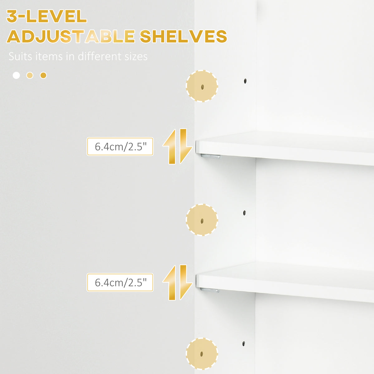White HOMCOM Kleankin bathroom wall cabinet with over toilet storage and adjustable shelves, ideal for compact bathroom organization