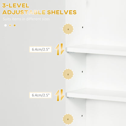 White HOMCOM Kleankin bathroom wall cabinet with over toilet storage and adjustable shelves, ideal for compact bathroom organization