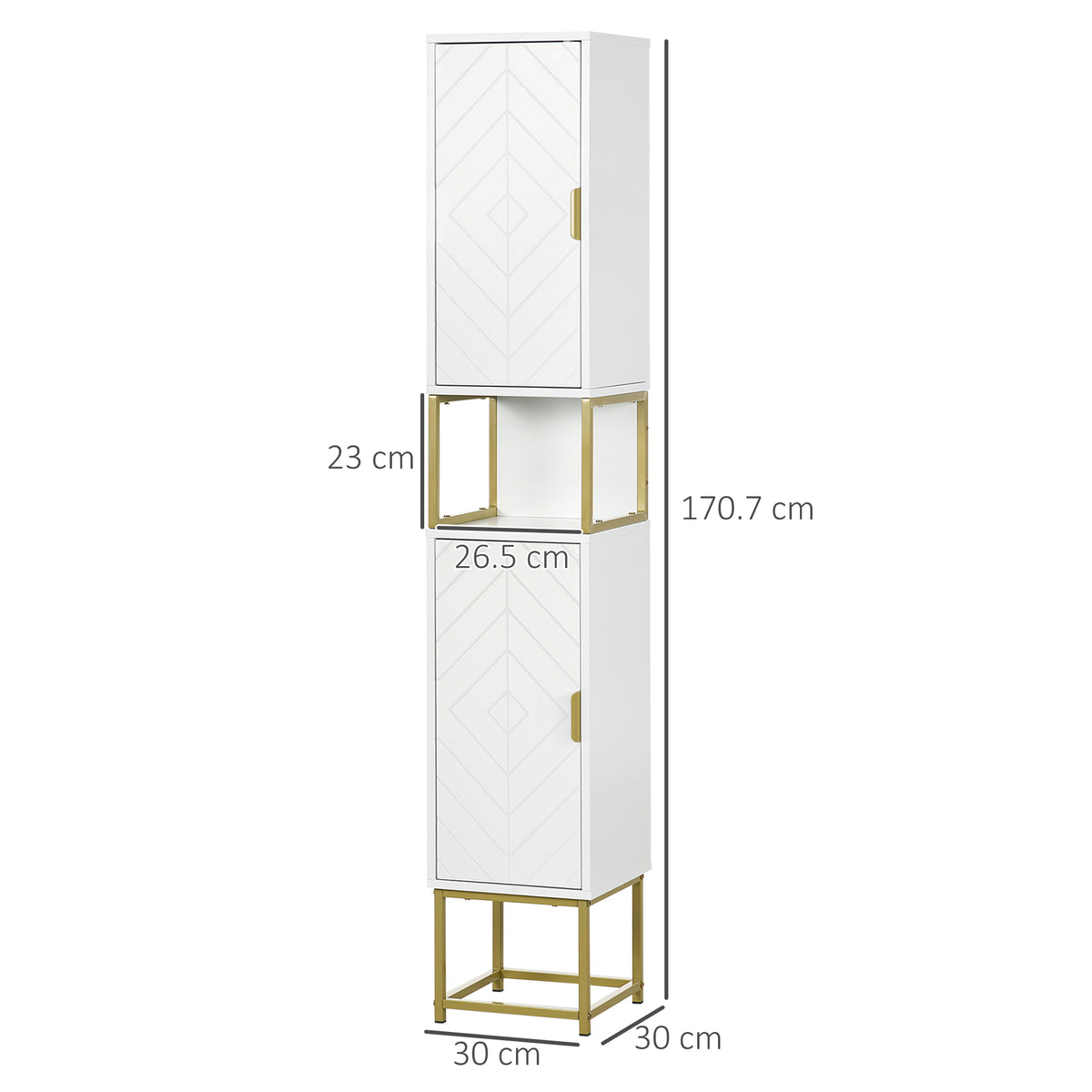 HOMCOM Kleankin slim bathroom storage cabinet, tall freestanding organizer with adjustable shelves in white, ideal for bathroom organization.