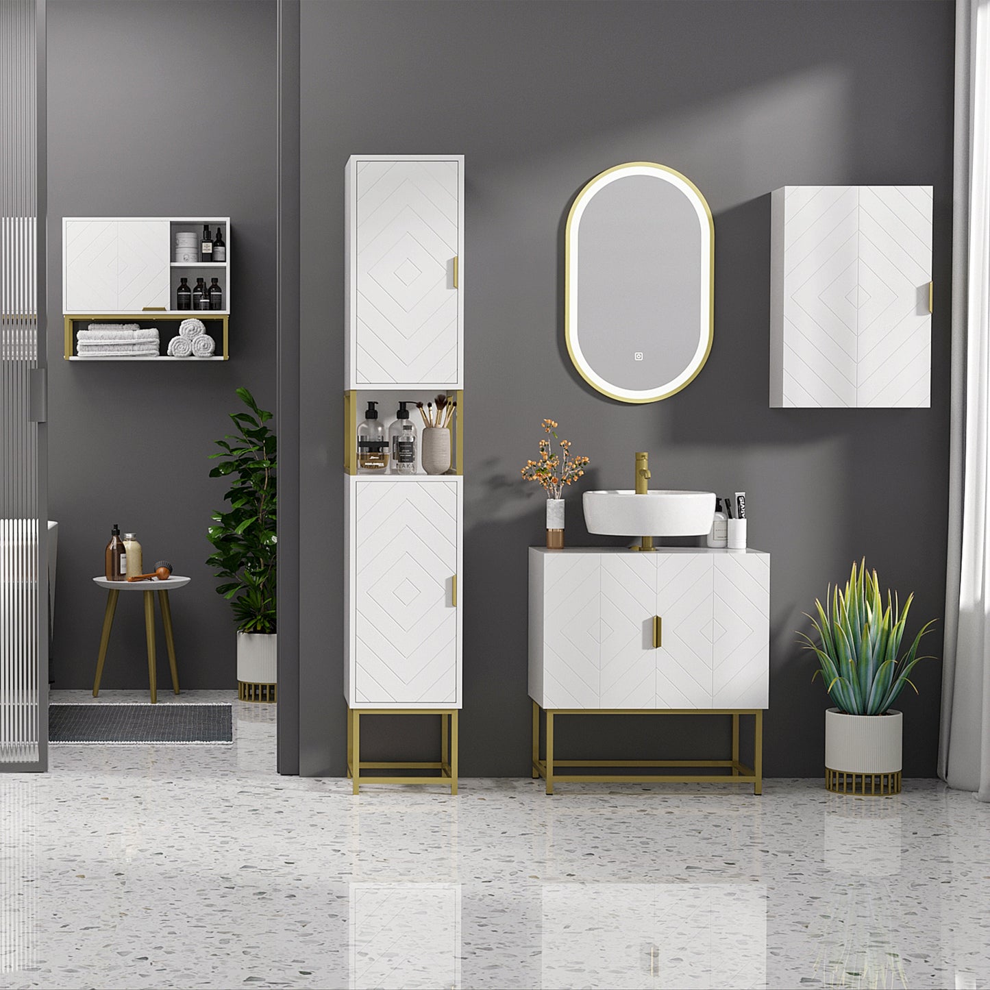 HOMCOM Kleankin slim white bathroom storage cabinet, tall freestanding organizer with adjustable shelves for bathroom organization.