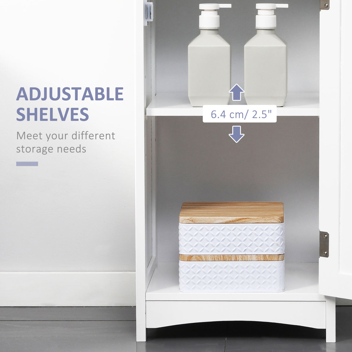 White HOMCOM Kleankin tall bathroom storage cabinet with shelves and drawer, slim freestanding linen tower for bathroom organization
