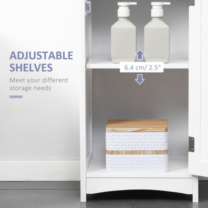 White HOMCOM Kleankin tall bathroom storage cabinet with shelves and drawer, slim freestanding linen tower for bathroom organization