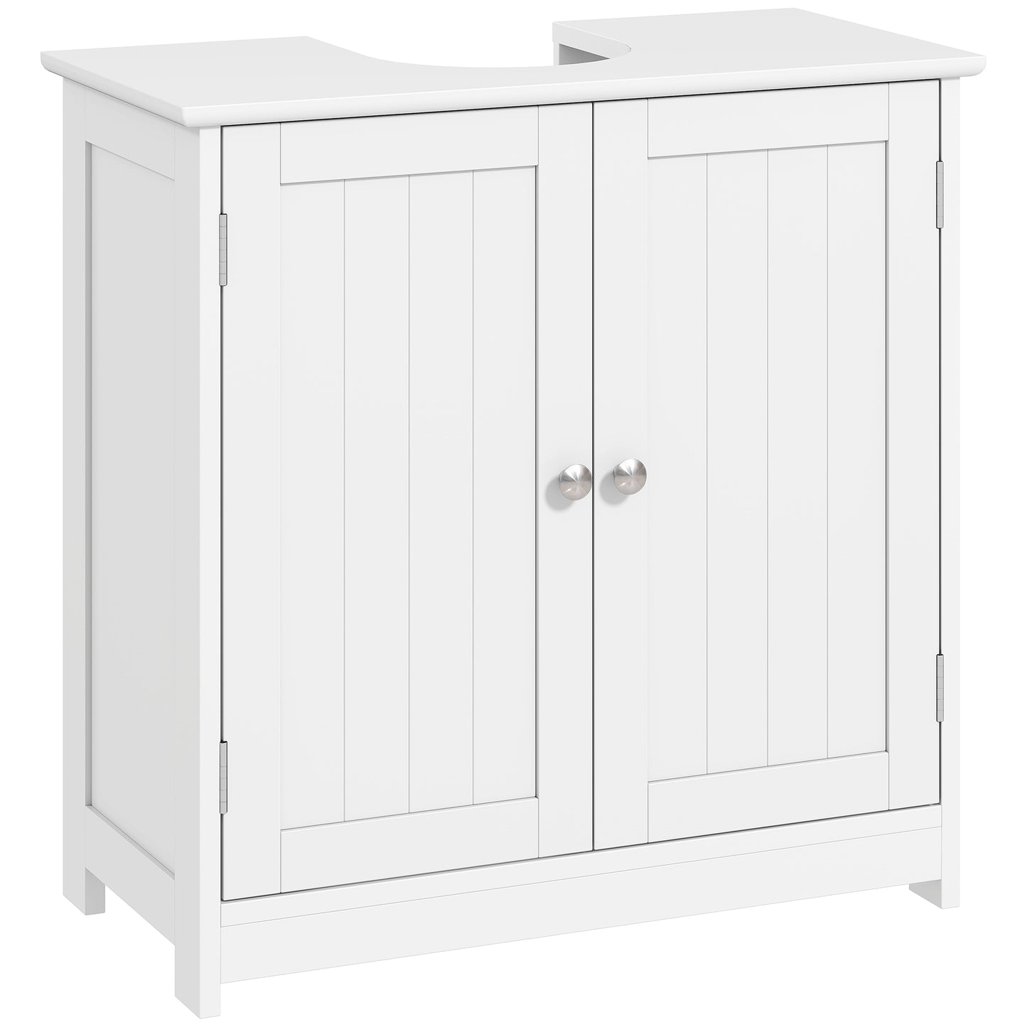 HOMCOM Kleankin under sink bathroom cabinet with adjustable shelf, white freestanding vanity storage unit for bathroom organization
