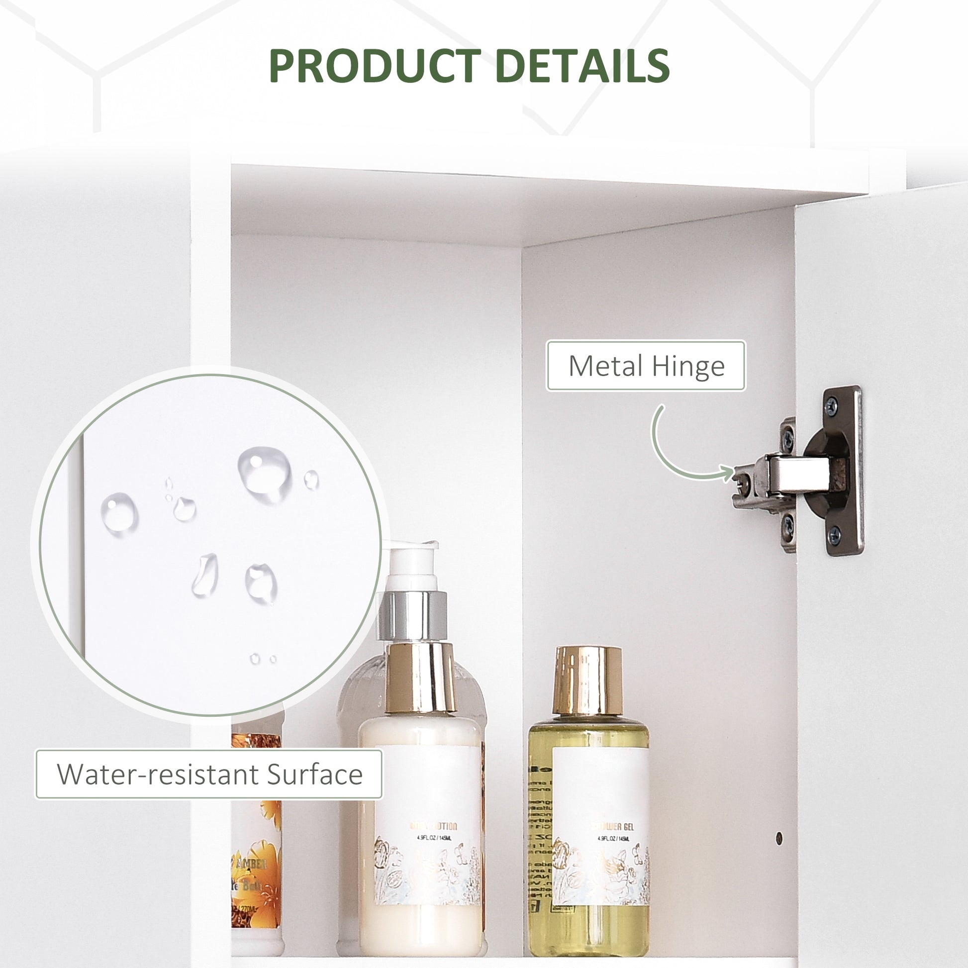 HOMCOM tall white bathroom storage cabinet with adjustable shelves, freestanding organizer unit for bathroom organization.