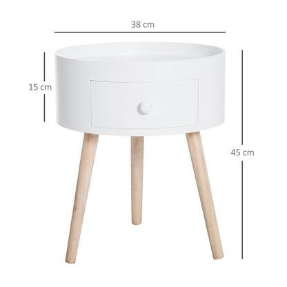 White round coffee table by HOMCOM, 38 x 45 cm with a sleek modern design and smooth surface.