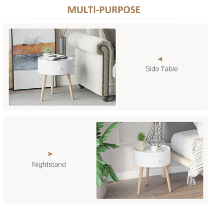 White round coffee table by HOMCOM, 38 x 45 cm with a sleek design, ideal for living room or lounge area.
